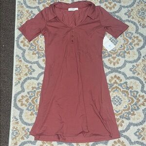 Meemoza burnt orange short sleeve dress